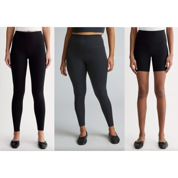 NWT Everlane 3 Pc Bundle of Leggings + Bike Shorts Womens S Black - Picture 1 of 11